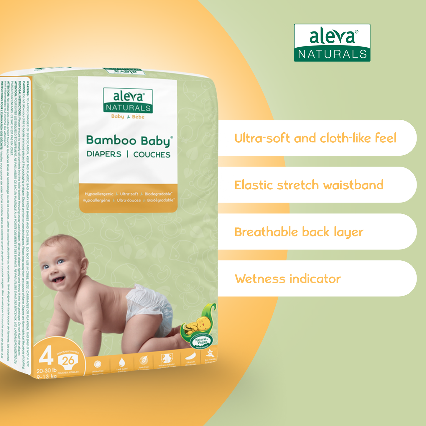Bamboo Baby Diapers - Size 4