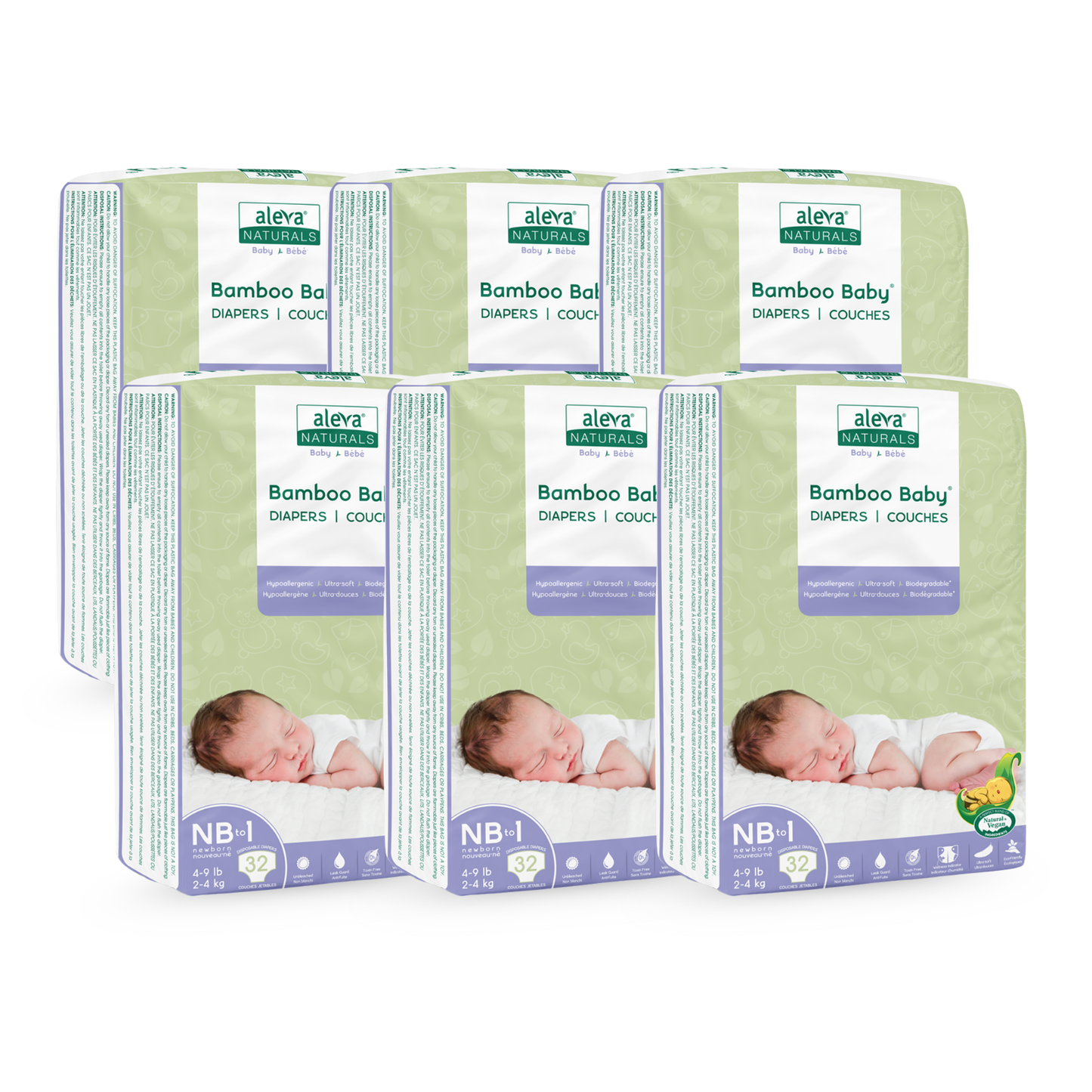 Bamboo Baby Diapers - Size NB-1
