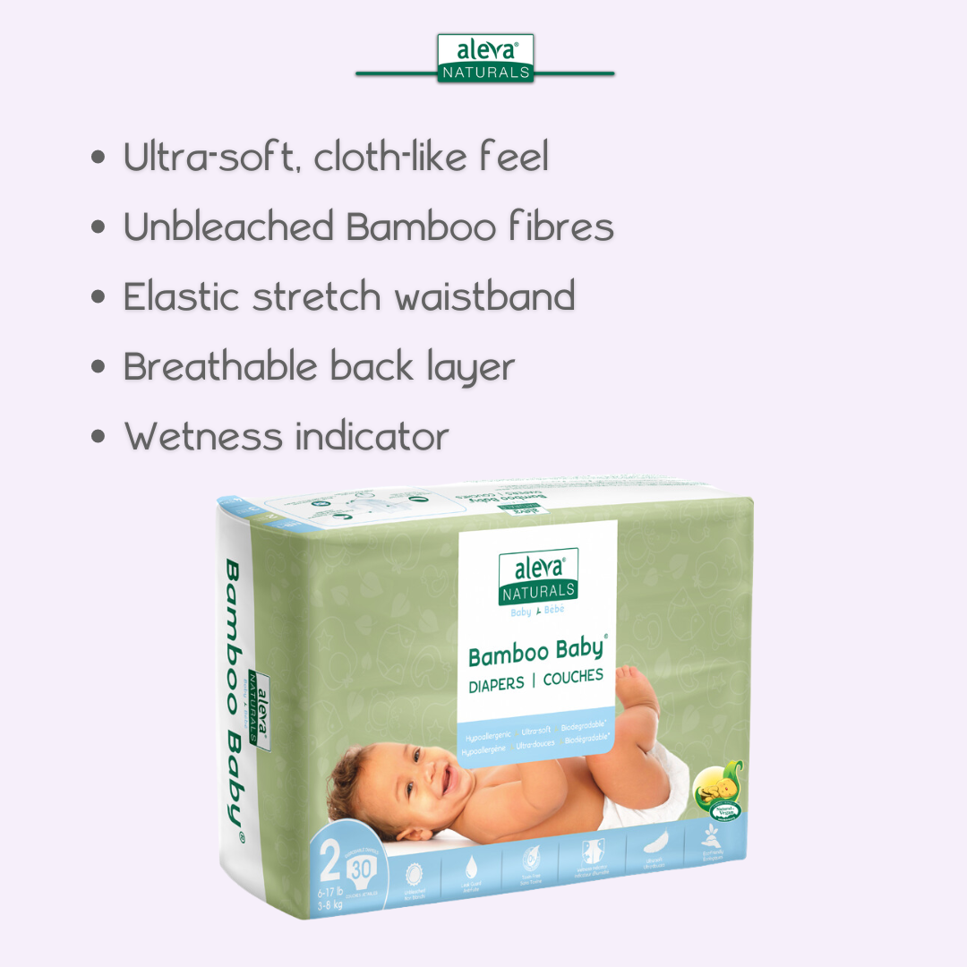 Bamboo Baby Diapers - Size 2