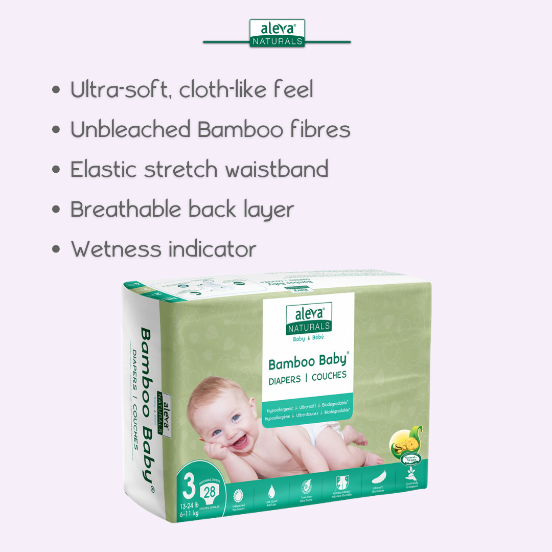Bamboo Baby Diapers - Size 3