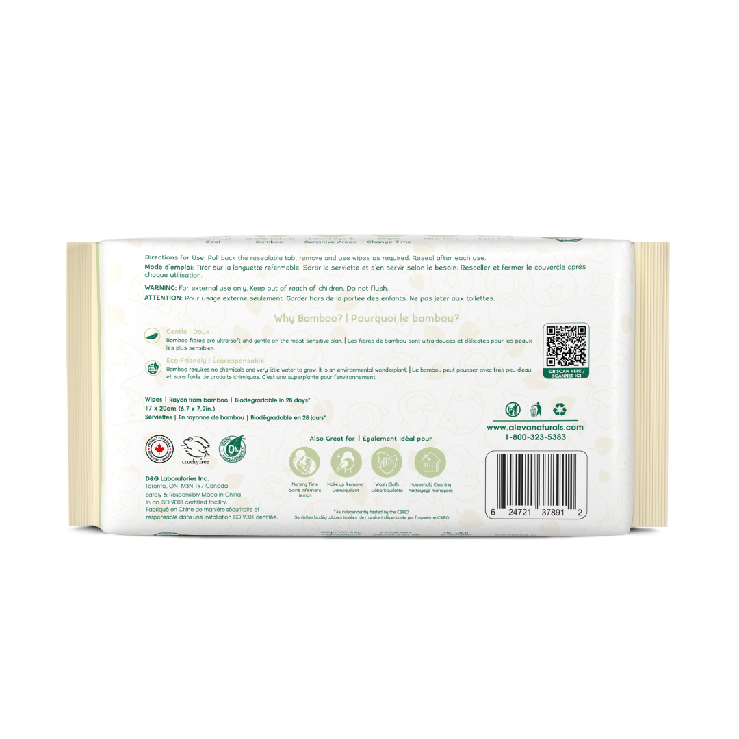 Bamboo Baby Dry Wipes